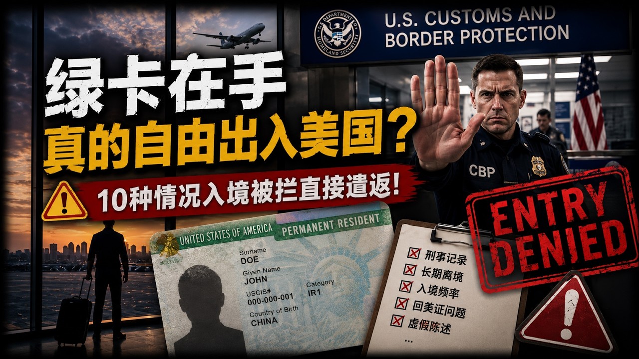 绿卡在手，真的就能“自由出入美国”吗？要看你拿的是什么绿卡！绿卡≠免死金牌！现实可能远比你想象的复杂！为什么那么多人入境时“绿卡被收走”？持绿卡出境美国必须知道的风险！10种情况入境被拦直接遣返！