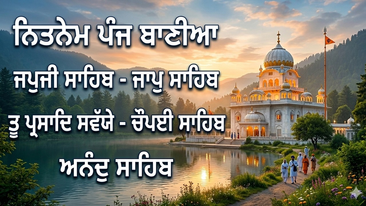 Panj Bania ( ਨਿਤਨੇਮ ਬਾਣੀਆਂ ਦਾ ਪਾਠ ) Nitnem Sahib With Lyrics \\ ਨਿਤਨੇਮ ਪੰਜ ਬਾਣੀਆ