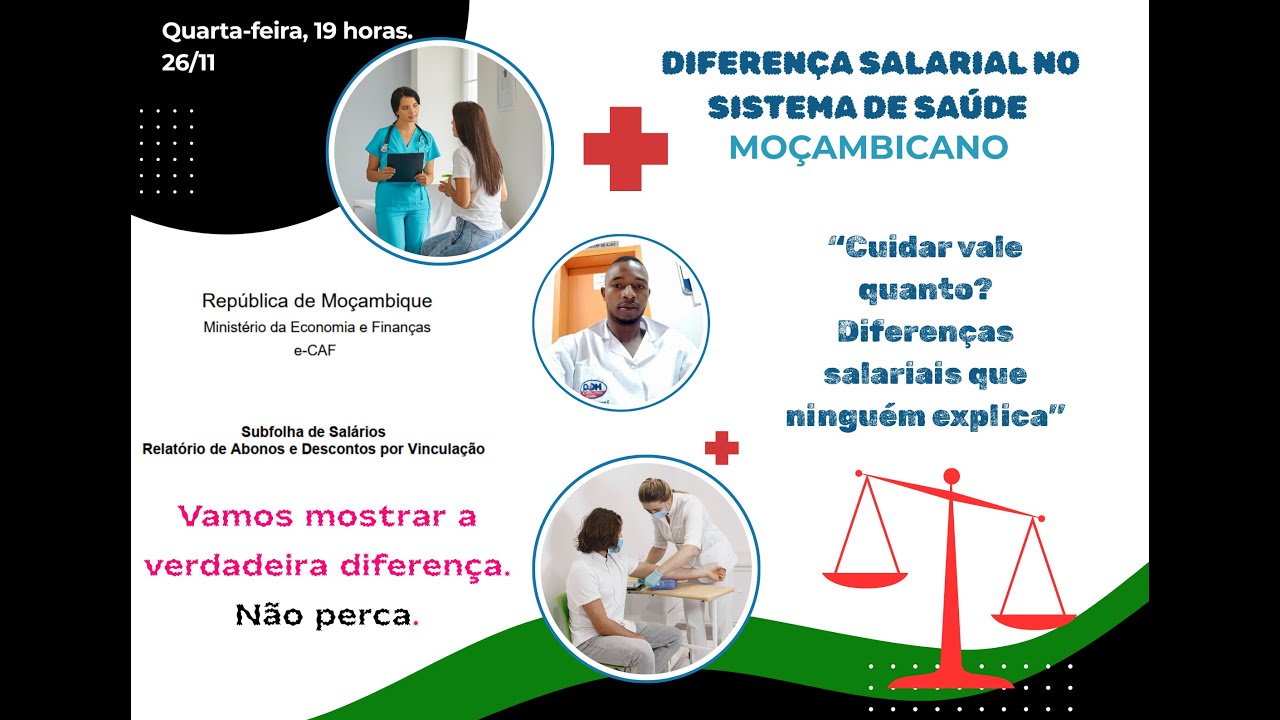 Diferença salarial entre profissionais do sistema de saúde Moçambicana.