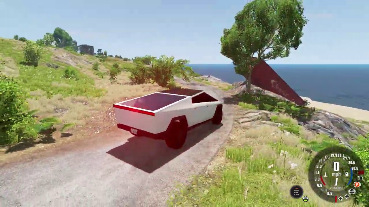 Tesla Cybertruck MOD BeamNg - Tesla gets water damaged