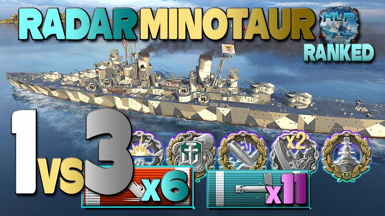 Radar Minotaur: Ranked 1v3 - World of Warships