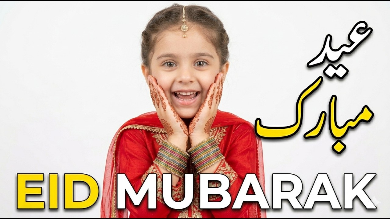 Eid Song for Kids 2025 | Islamic Poem with Lyrics | Halal Nasheed | Urdu Rhymes for Eid Celebration