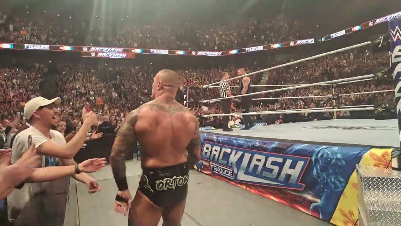 Randy Orton & Kevin Owens WWE Backlash Lyon Entrance - Huge Pop & Crowd Sing - Ringside #wwe #france