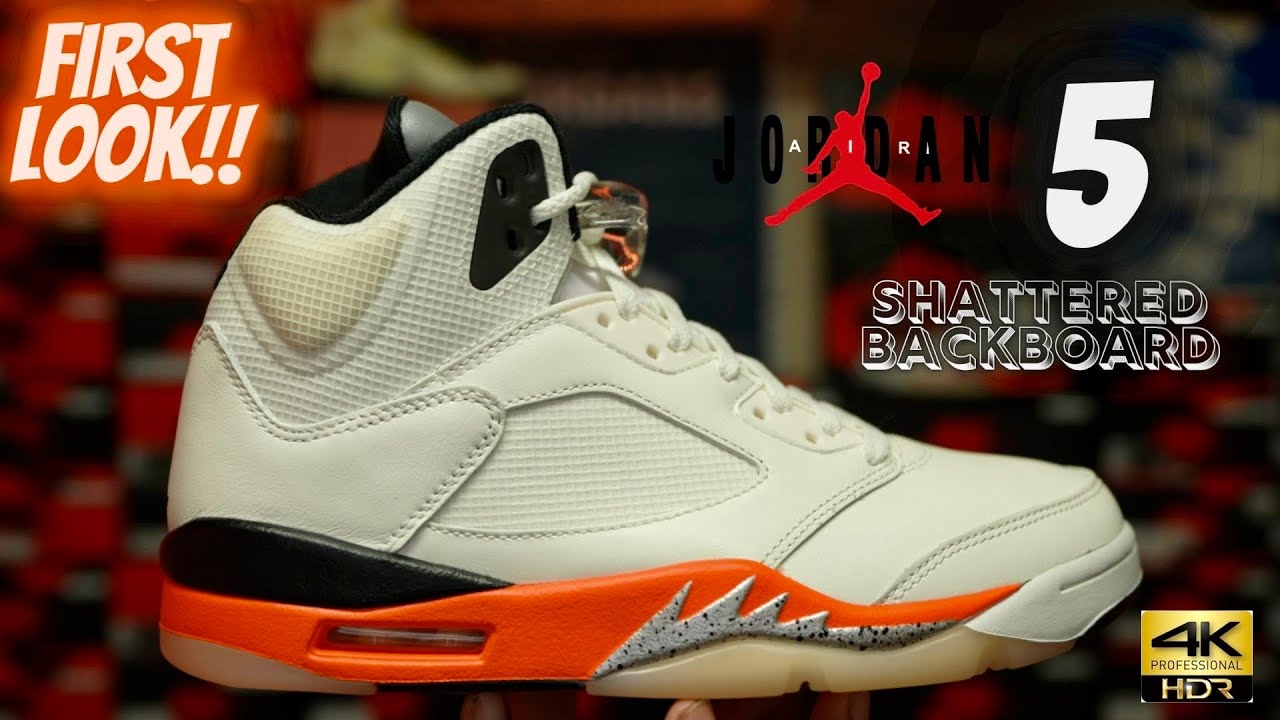 FIRST LOOK!! JORDAN 5 ORANGE BLAZE “SHATTERED BACKBOARD” OVERVIEW & FIRST THOUGHTS!!