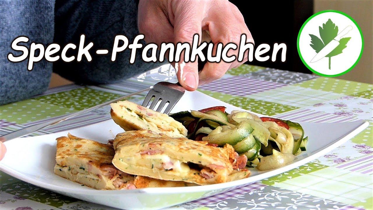 15 Minuten Küche - Rustikaler Speck-Pfannkuchen /schnelle Rezepte 