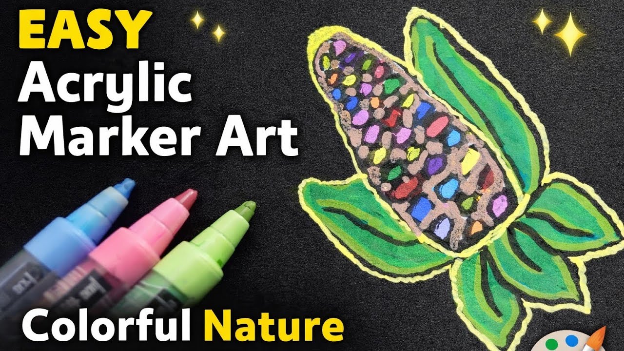 Easy Acrylic Marker Nature Art | Beautiful Pattern Acrylic Marker Drawing | Relaxing Art Video🎨