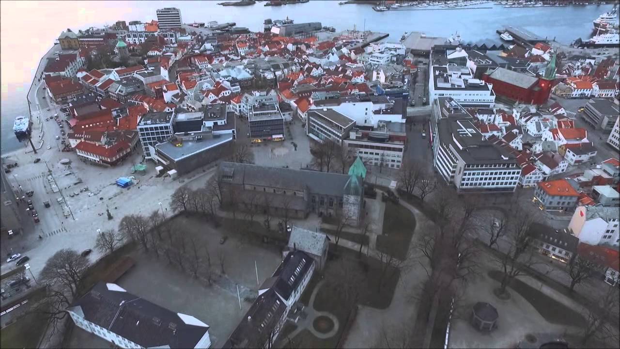 Drone video Stavanger city center
