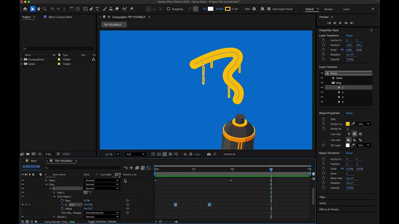 Spray Paint: After Effects