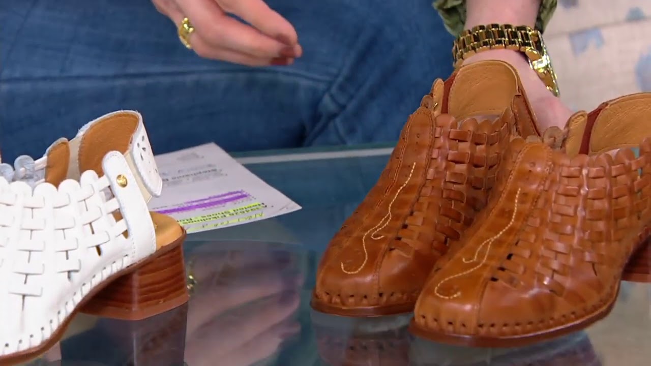 Pikolinos Leather Basket Weave Heeled Shoes - Romana on QVC