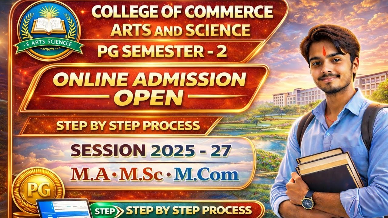 College of Commerce Arts & Science PG Semester 2 Admission 2025-27  Online Admission Kaise Kare PPU 