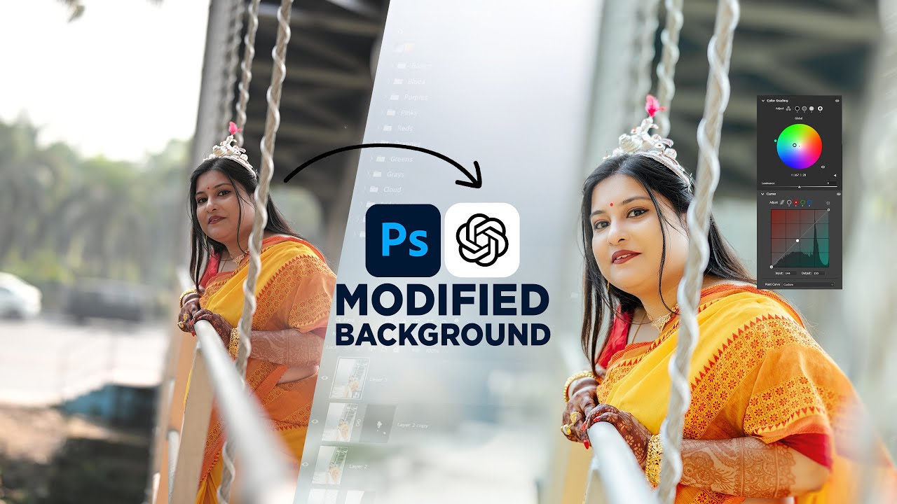 Realistic Background Replacement Using ChatGPT Prompts in Photoshop