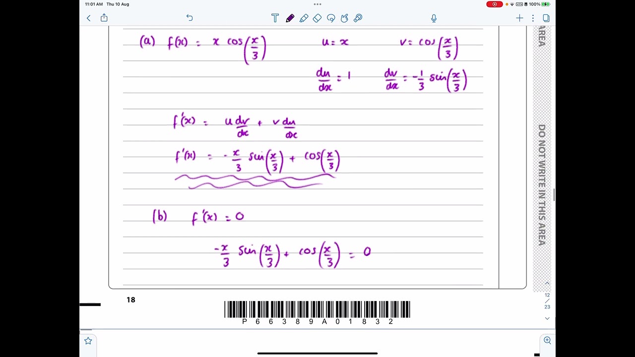 IAL, Edexcel, Jan 2021, P3, Q6, Differentiation, Product Rule,Iteration, Pure, Nick Peters, WMA13/01