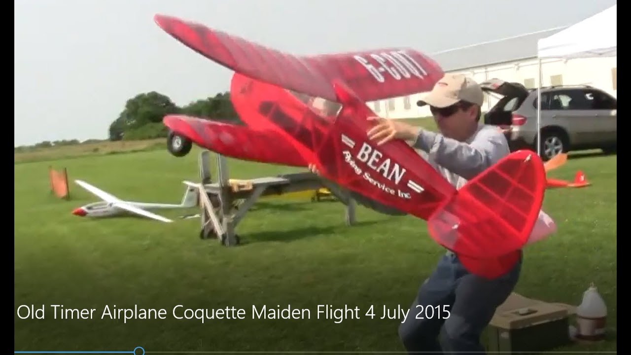 RC Old Timer Airplane Coquette Maiden Flight 4 July 2015