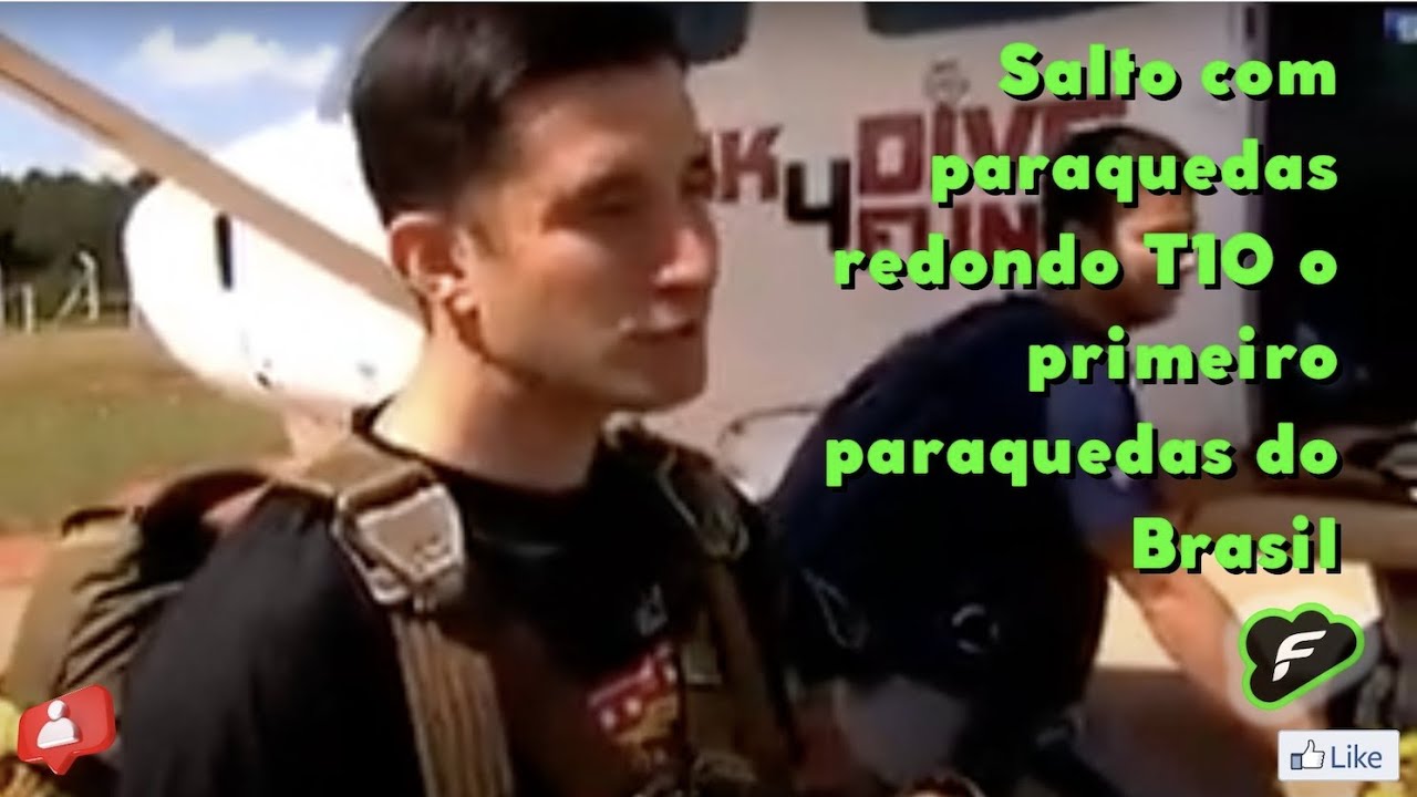 Salto com paraquedas redondo T10 o primeiro paraquedas do Brasil