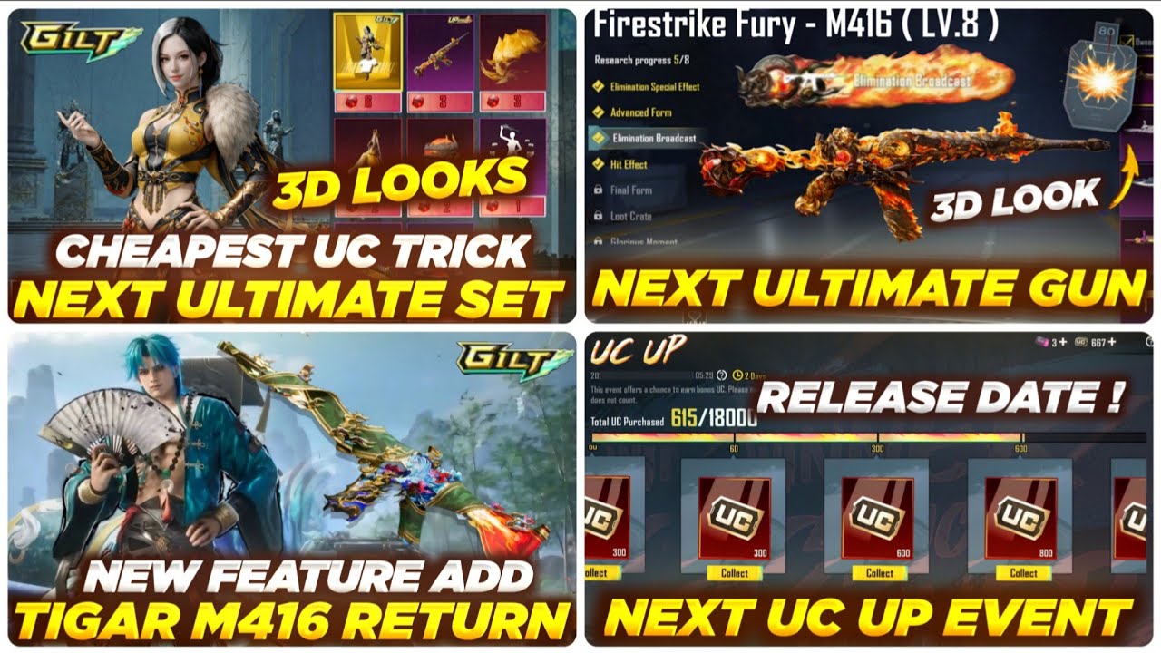 GET 100% FREE 😱 NEXT ULTIMATE SET BGMI | FIRE M416 3D LOOK REVEAL | NEXT UC UP EVENT RELEASE DATE