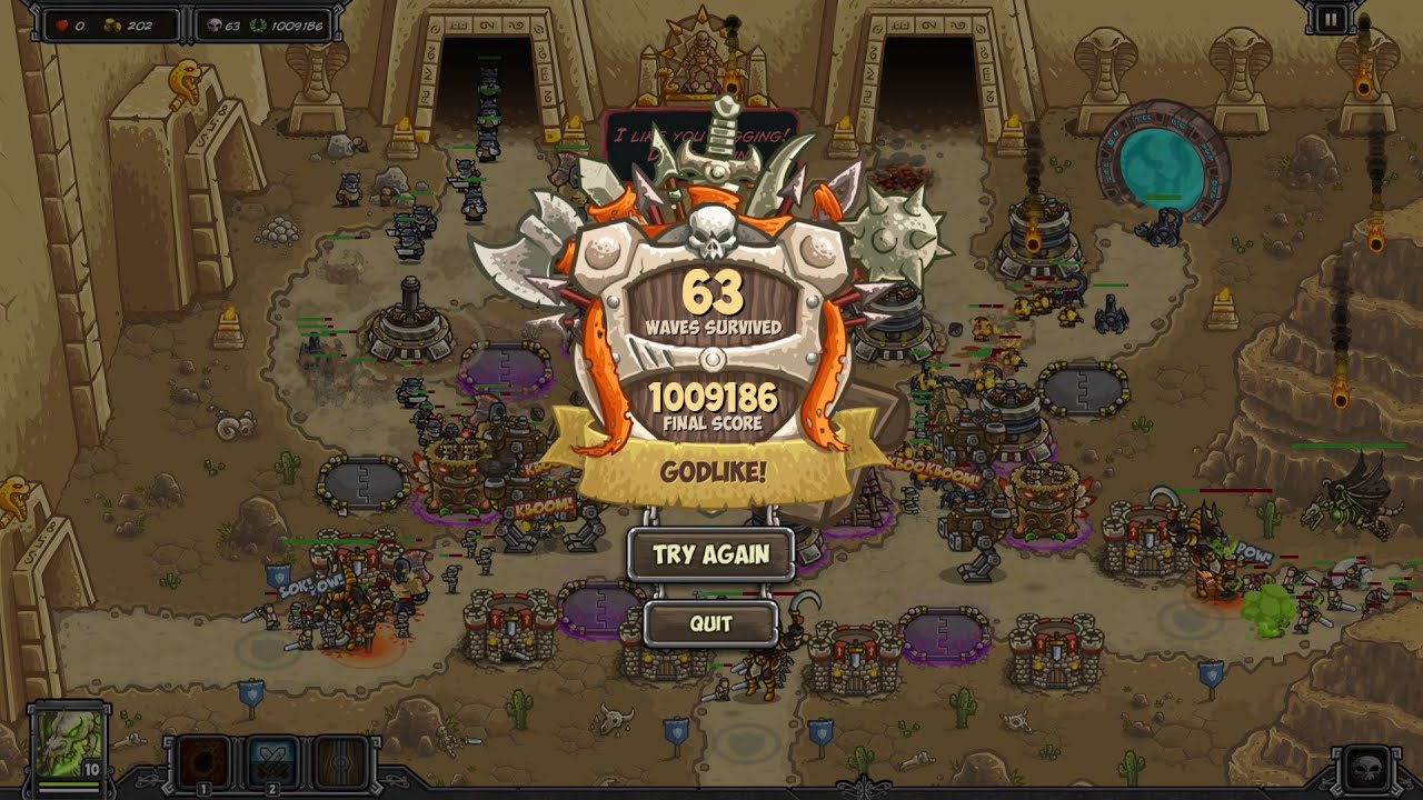Kingdom Rush Frontiers Endless - Ruins of Nas'de Veteran - No Items, 1M+ Score