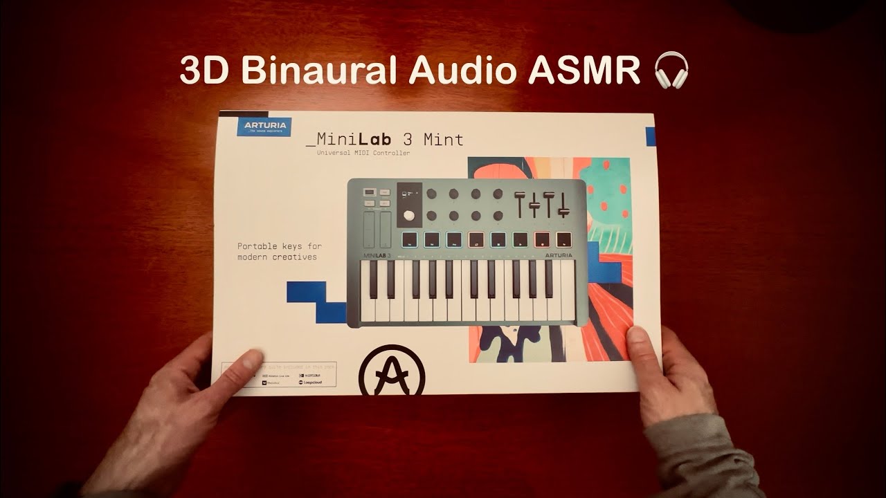 Arturia MiniLab 3 Mint Green MIDI controller Unboxing & Startup | No Talk ASMR 3D Binaural Audio 🎧