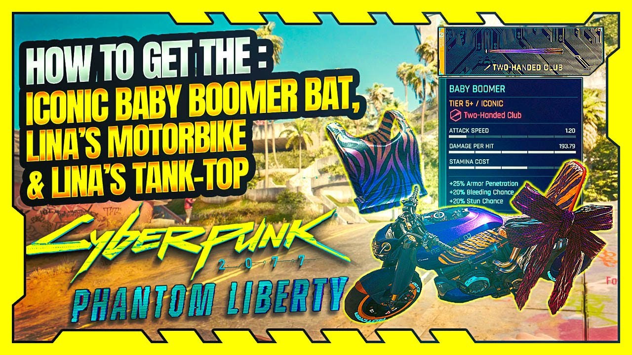 Cyberpunk 2077: Phantom Liberty — как получить «Бэби-бумер», велосипед «Малина-мобиль» и футболку...