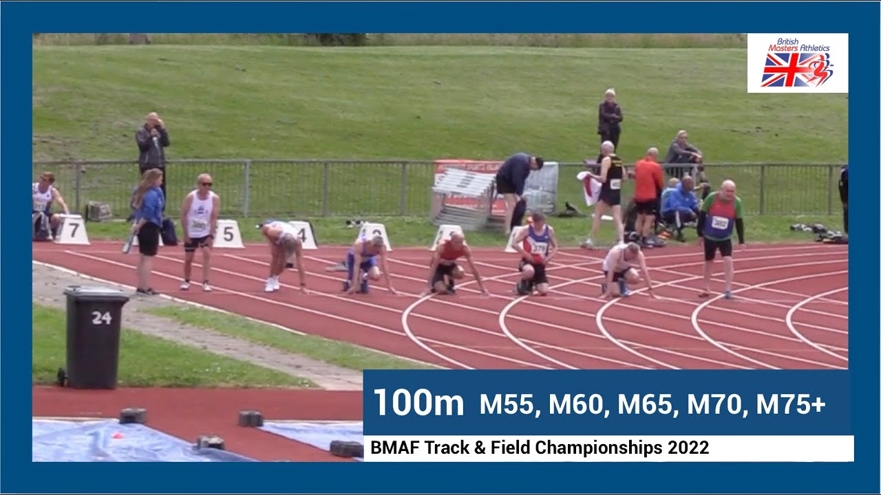 BMAF T&F Championships 2022 - M55, M60, M65, M70, M75+  - 100m Races