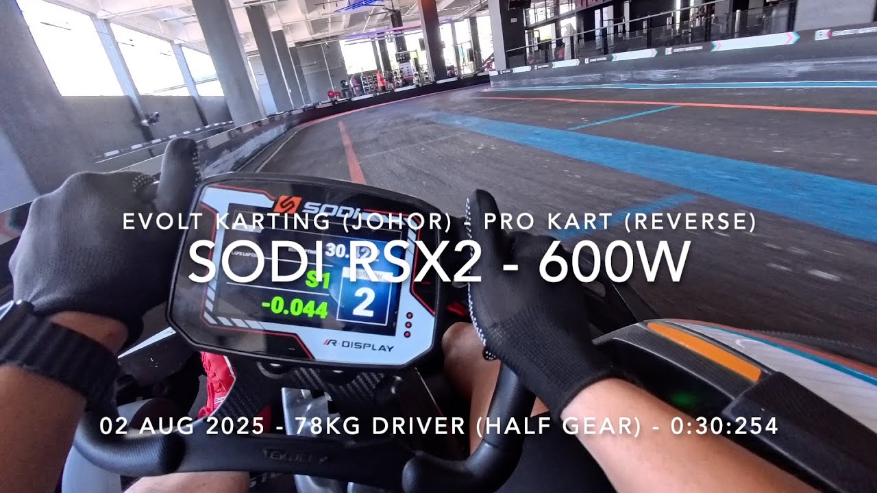 Evolt Karting (Johor) - REVERSE - SODI RSX2 - Pro (90km/h) - Hot Lap - 0:30:254