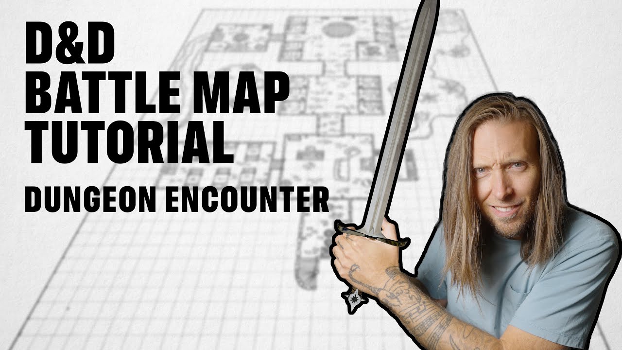 D&D Battle Map Drawing Tutorial - How To Draw A Dungeon Encounter.
