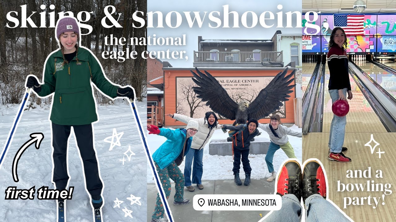 my skiing flop, visiting the national eagle center, and a bowling party | january at eagle bluff ❆˚₊