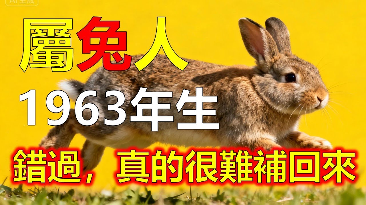 1963年屬兔人，命好不好別再猜，62歲後只看這一個條件#2026兔#生肖兔#1963 兔