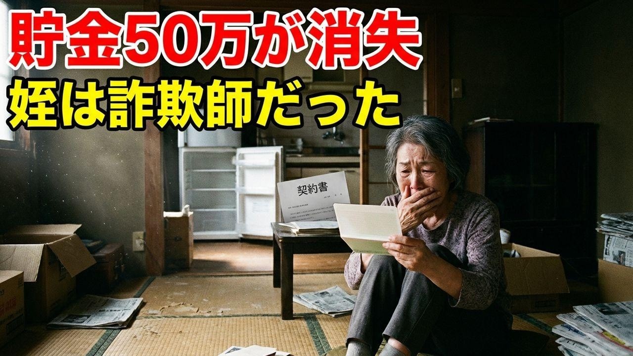 71歳独身、貯金50万が3ヶ月で2万に。姪に全て奪われた衝撃の結末