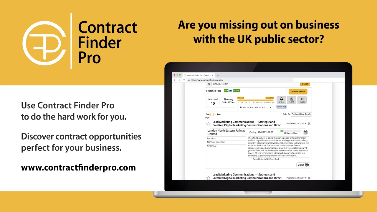Contract Finder Pro Video Advert