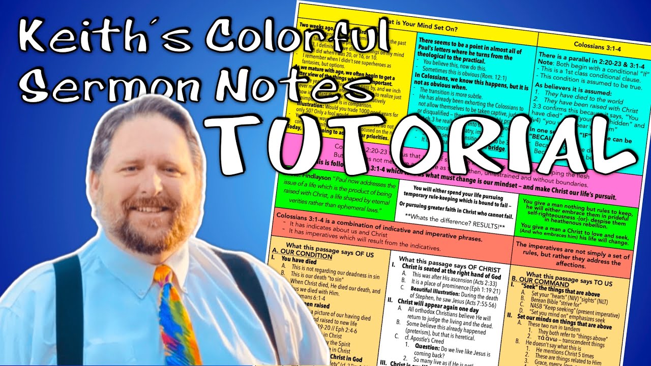 Keith's Colorful Sermon Notes (Tutorial)