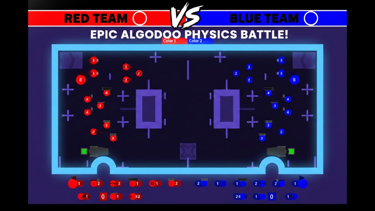 Color War: RED vs BLUE! 🔴🔵 #shorts #algodoo
