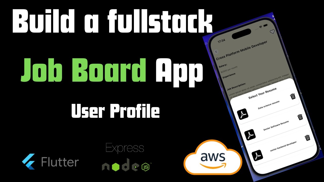 #18Fullstack Mobile App |Flutter|Job Board App|Node js -User Profile