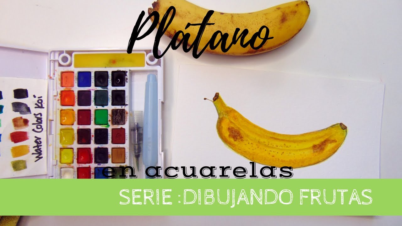 Cómo Dibujar un PLATANO con ACUARELAS | Serie Pintando Frutas | Laura Veronica