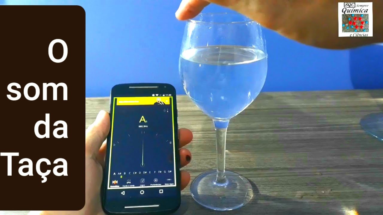 O som das taças. Fácil. Ressonância, experiência. Como medir a frequência do som com celular