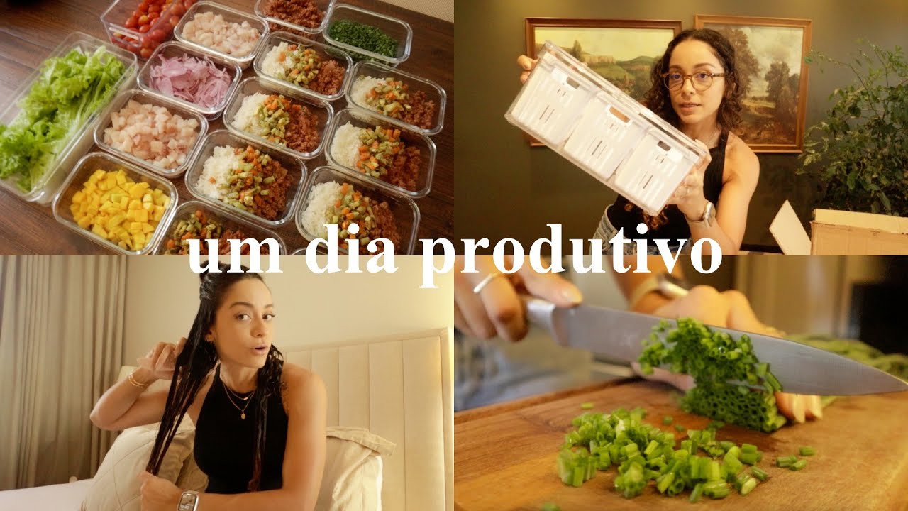 Marmitas da semana, recebidos de casa, finalizando cabelo, treino e rotina 5AM num dia produtivo.