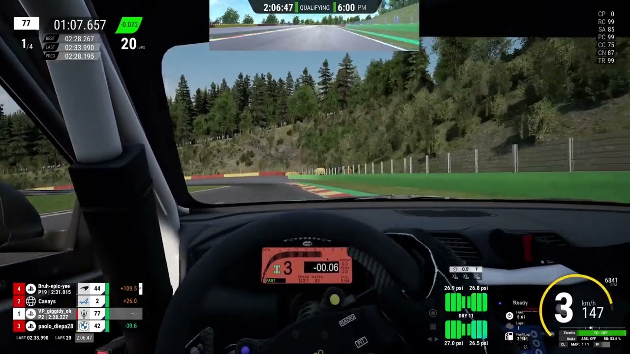 Assetto Corsa Competizione (PS5) - Maserati GranTurismo MC GT4 @ Spa 2:28.117 + SETUP