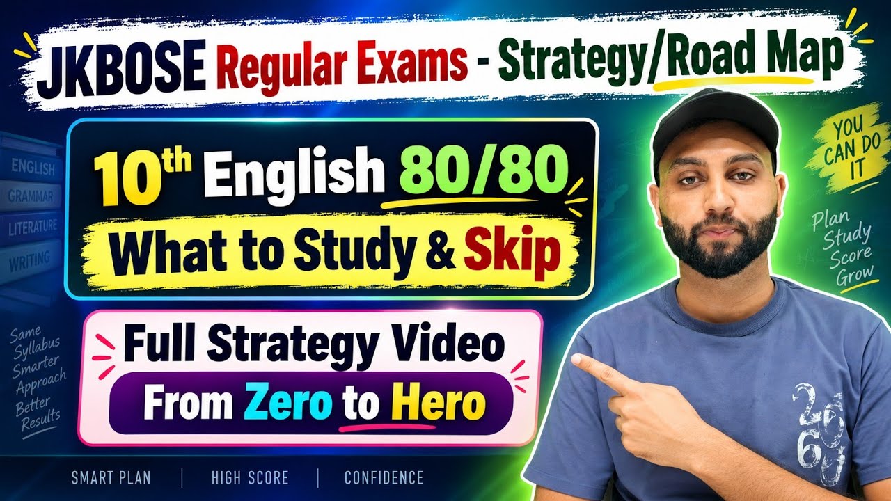 10th Class English Last Month Strategy/Road Map from Zero to 80 Marks  - Jkbose 2026-27