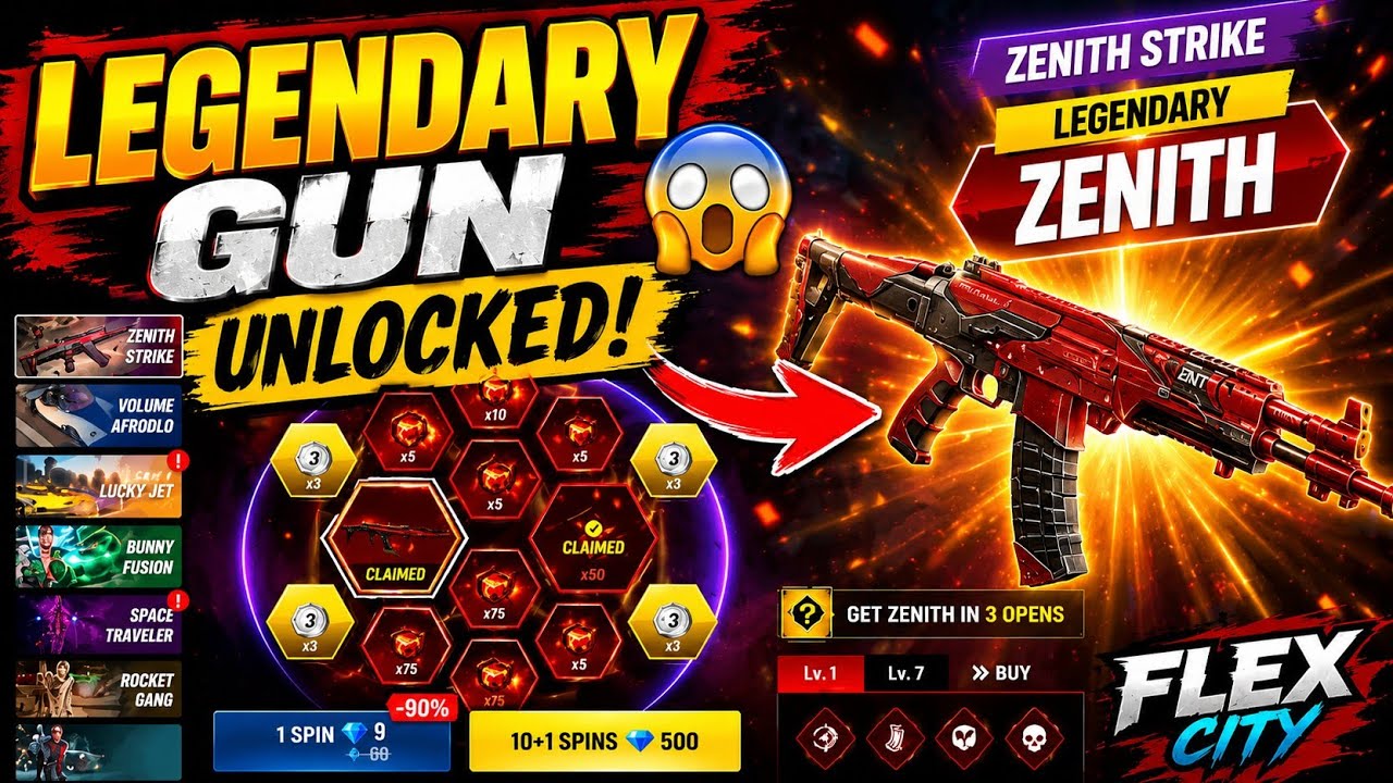 I GOT THE LEGENDARY ZENITH GUN! 😱 Lucky Spin Was INSANE | Flex City