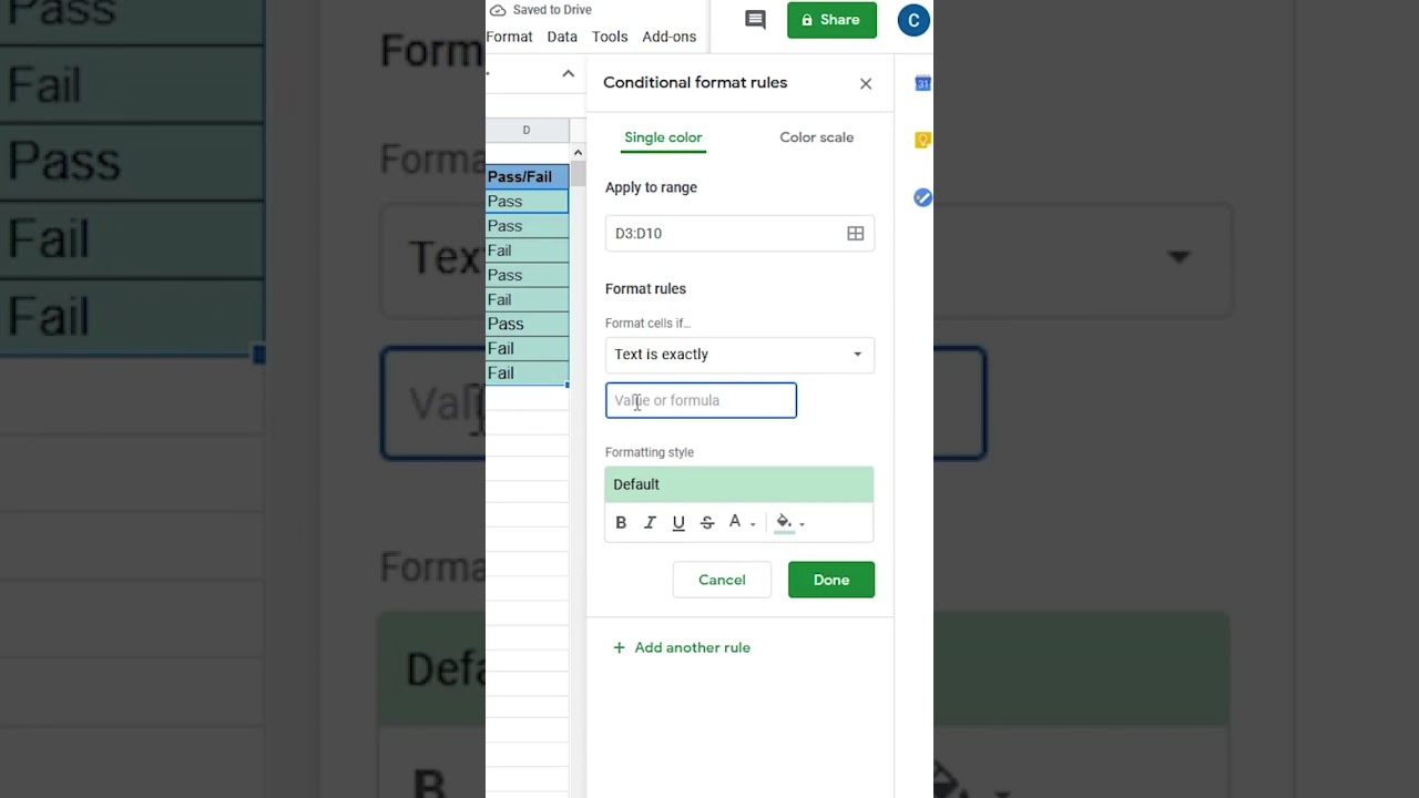 How to use Conditional Formatting in Google Sheets!🥺 #googlesheets #excel #exceltips #spreadsheet