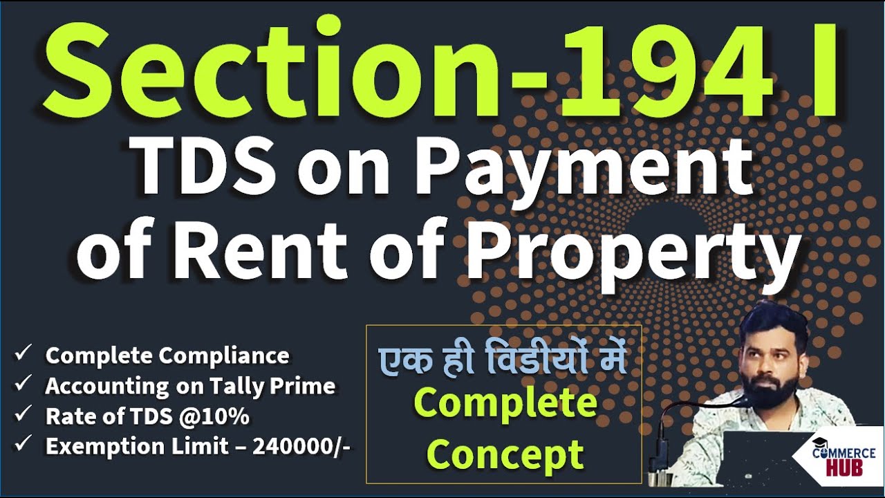 TDS on Rent Payment | Section 194 I TDS Entry in Tally with GST | TDS on Rent of Property