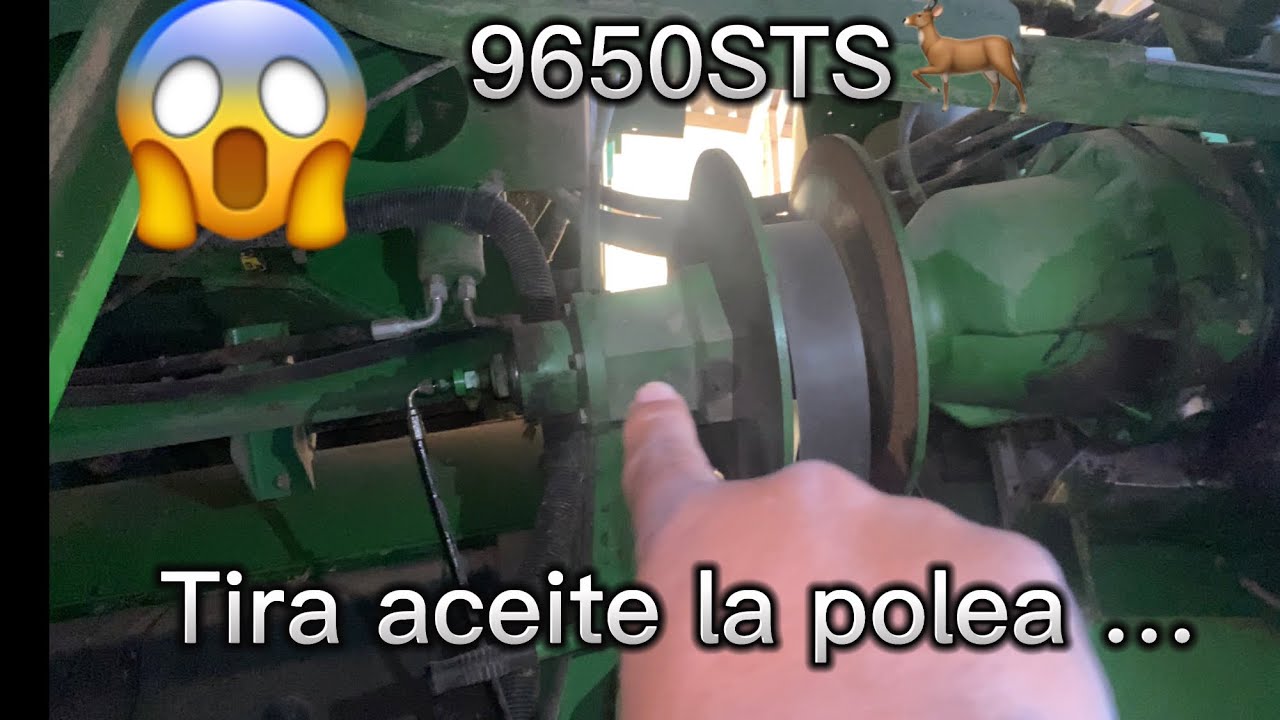 Trilladora 9650STS;tira aceite polea/Asi lo corregimos