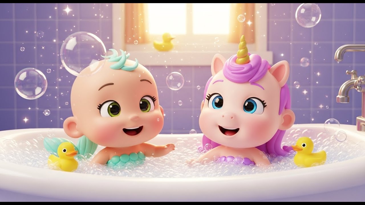 ✨🧜‍♀️🫧 Mermaid & Unicorn Splashy Bath Time Song 🦄🛁