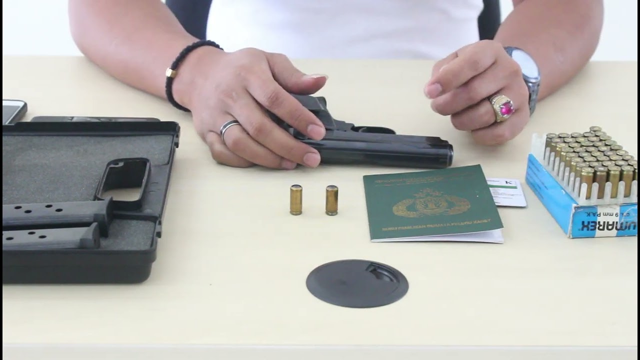 Pistol Peluru Karet ( izin beladiri ), cal 9mm RB, HUNTER.