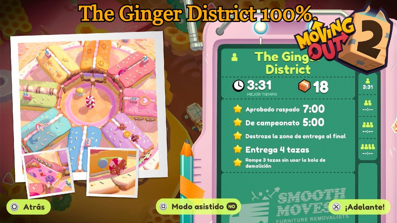 Moving Out 2 | The Ginger District al 100% con todos los objetivos.