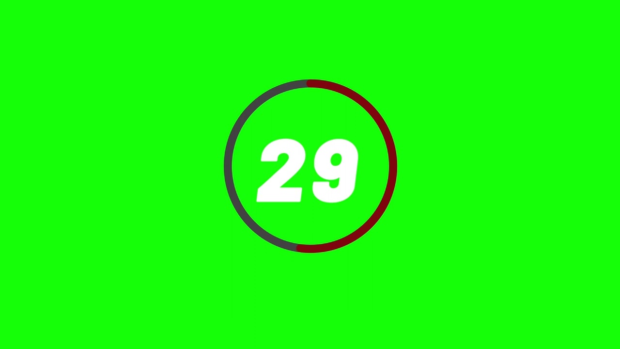 Green Screen 4K Red Timer (1 Minute) - With Effects & Sound Design