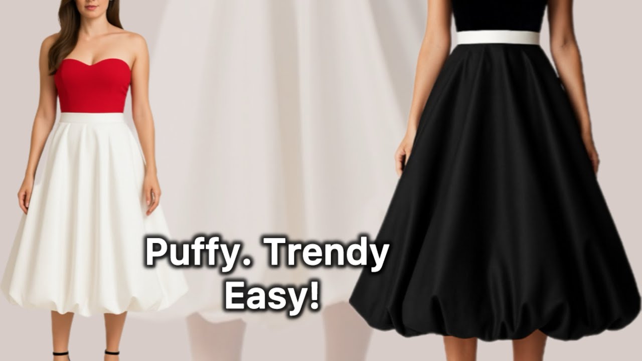 ♦️ How to Sew a Balloon Skirt ✂️ Trendy, Puffy & Fully Lined | Step-by-Step Tutorial👗