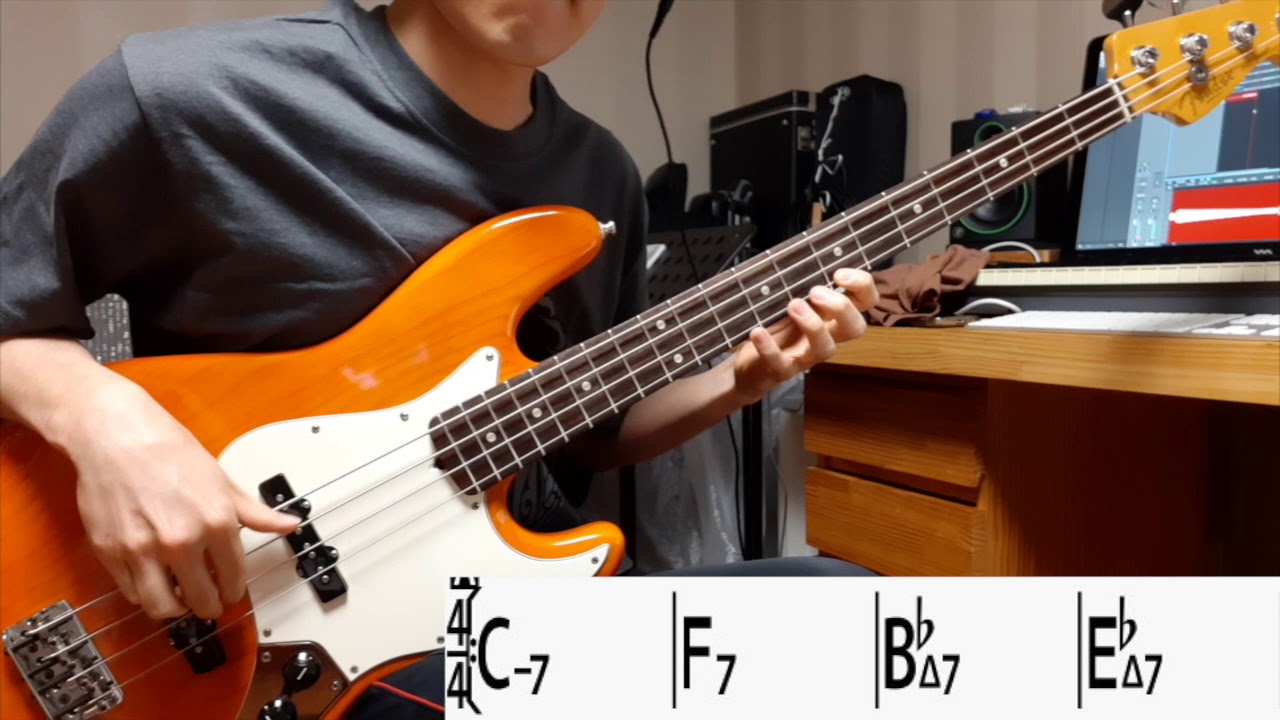 Autumn Leaves Charlie Parker bebop Lick Lesson #07 Jazz Bass solo Line (slow motion)