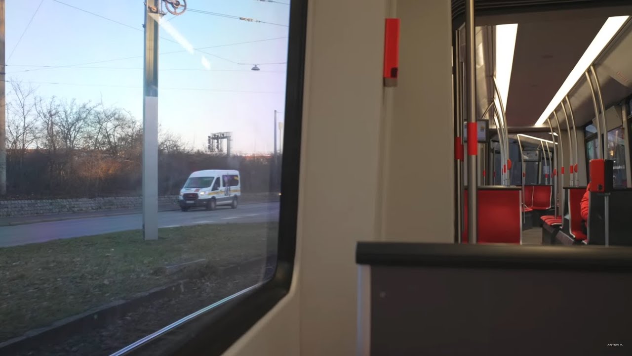 Germany, Nürnberg, Straßenbahn 5 ride from Am Wegfeld to Dutzendteich
