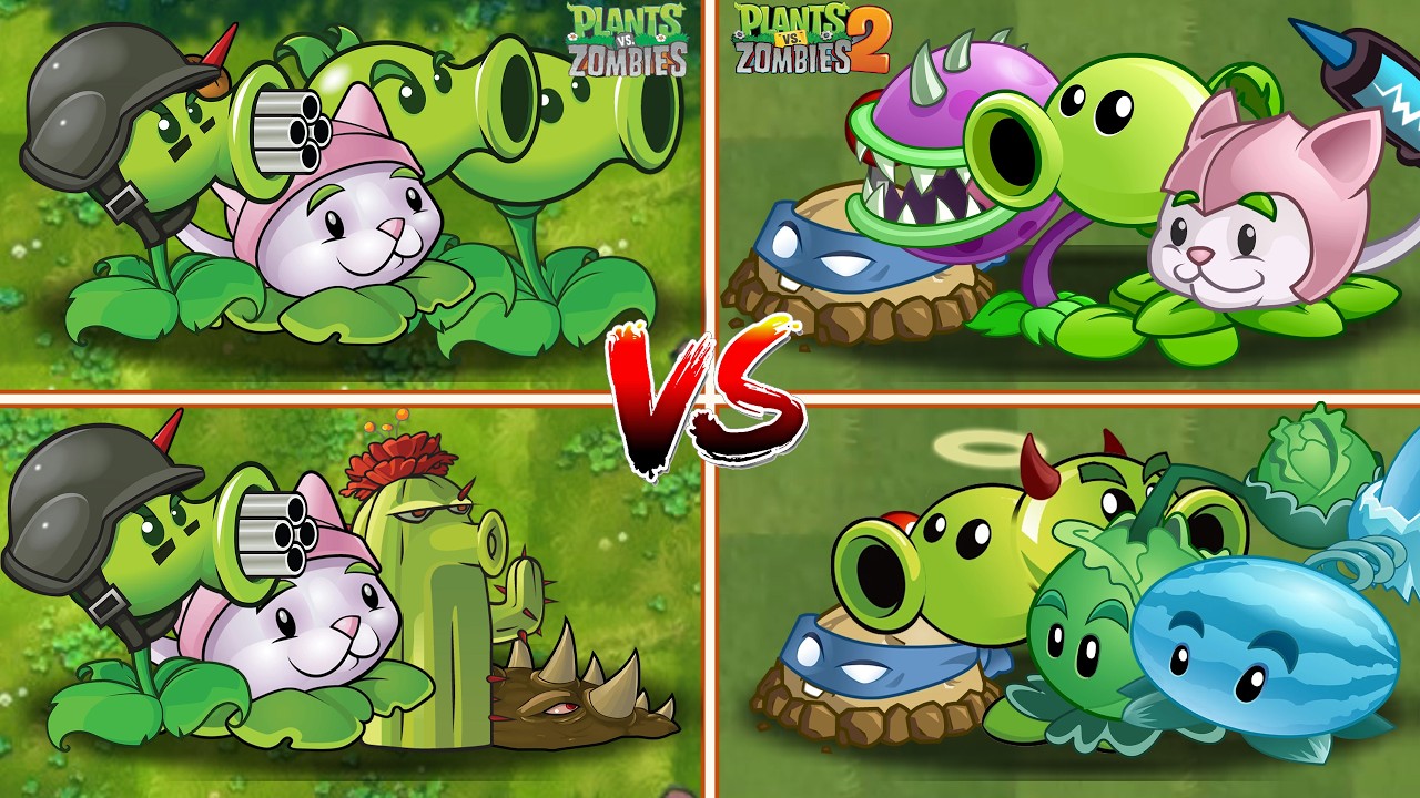 PVZ FUSION VS PVZ 2 - 4 Plant Team Vs Zombie Team - p53 - Who will win ? #gameplay #plantsvszombies2