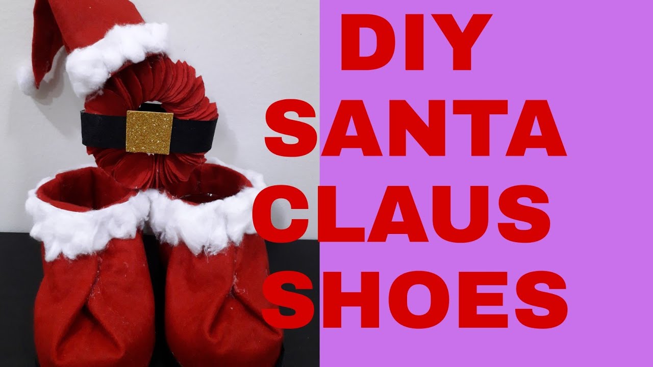 DIY: SANTA CLAUS SHOES||MADE IN COTTON AND RECYCLE MATERIALS 😃